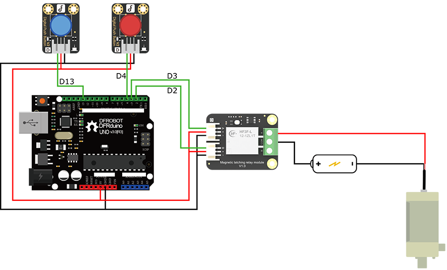 Magnetic Latching Relay and Arduino Connection Diagram